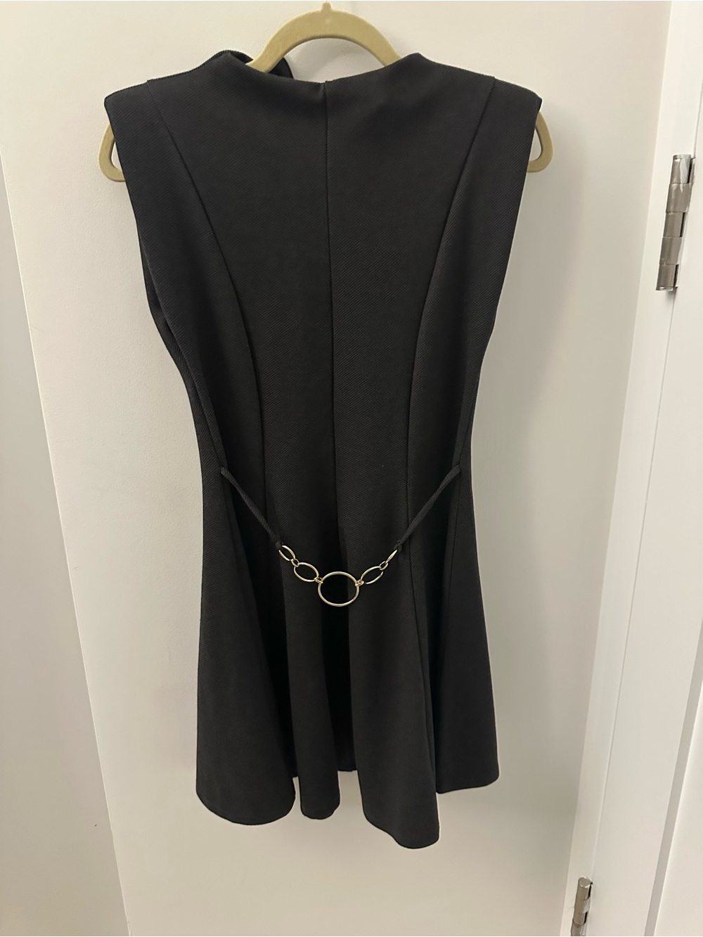 Zara Black Gold Belt Mini Dress M
